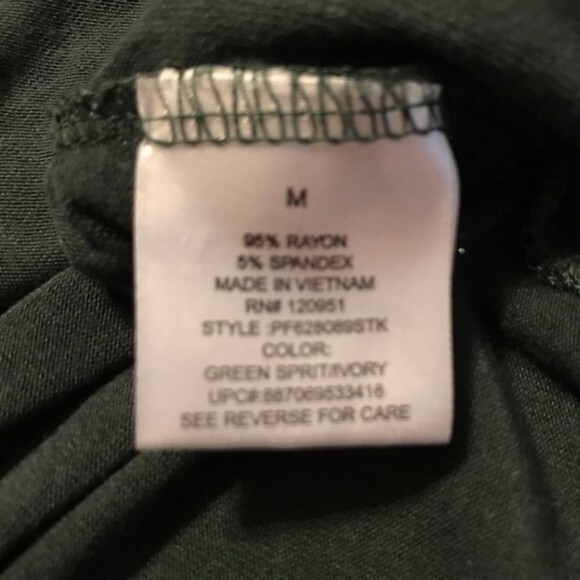 PINK REPUBLIC Medium Hooded Sweatshirt Green White Lightweight Stripes Pullover - Picture 6 of 6